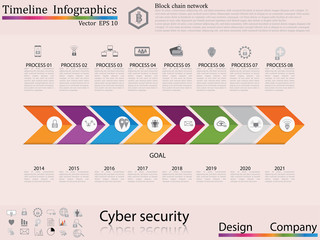 Modern clean business circle origami style timeline banner. Vector. can be used for workflow layout, diagram, number step up options, web design,timeline infographics,cyber security concept,icon set