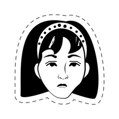 face woman female black and white vector illustration eps 10