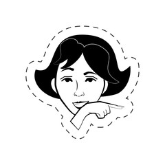 face woman female black and white vector illustration eps 10
