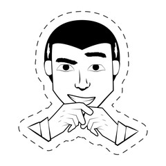 face man expression facial black and white vector illustration eps 10