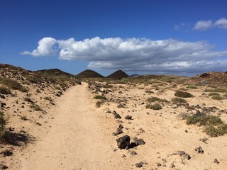 Walking path at Isla de Lobos, Fuerteventura, La Oliva