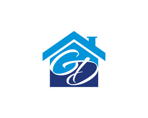 Naklejka premium GD Letter And House Logo V.1