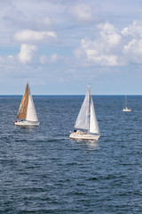 Fototapeta premium Sailboats at sea with fine weather