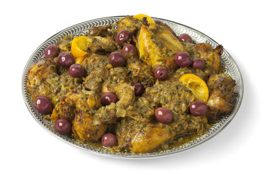  Moroccan dish with chicken, preserved lemon and purple olives