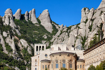 Montserrat Mountain and Monastery in Spain - obrazy, fototapety, plakaty