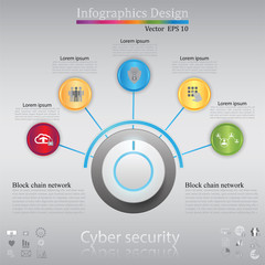 Infographic design template can be used for workflow layout, diagram, number options, web design. Infographic business concept with options, parts, steps or processes. Colorful Banner,ICONSET