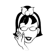 avatar female person head vector illustration eps 10