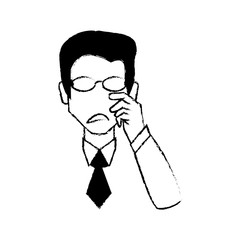 portrait male with glasses image vector illustration eps 10