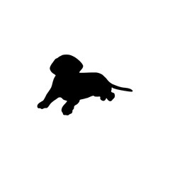 Obraz premium Dog vector icon. Dog silhouette sign.