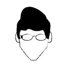 portrait male with glasses image vector illustration eps 10