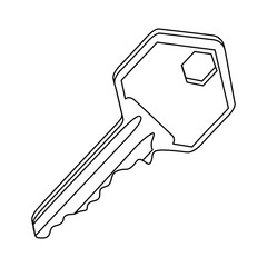 silhouette realistic metal key icon design vector illustration