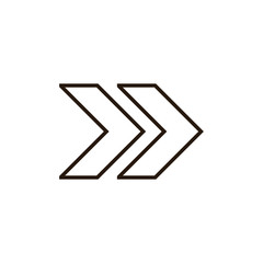 line arrow icon on white background