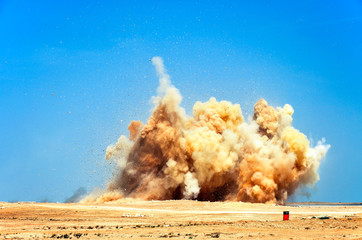 Detonating blasting on the construction site
