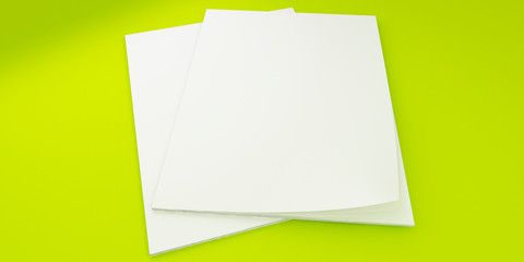 3D Illustration of Brochure Template on color background