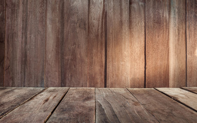 vintage plank wood wall and floor siding background