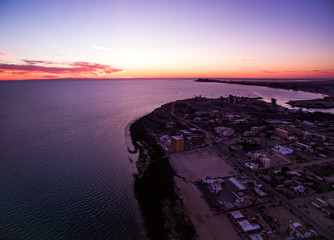Long purple sunset above Puerto Penasco, Mexico