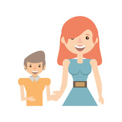 mother and her child image vector illustration eps 10