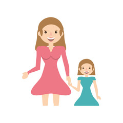 mother and her child image vector illustration eps 10