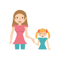 mother and her child image vector illustration eps 10