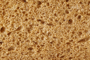 The surface of bread from dark wheat varieties.
