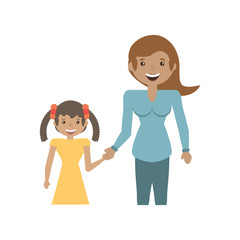 mother and her child image vector illustration eps 10