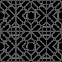 Halftone round black seamless background round diamond geometry check