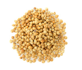 Coriander seeds isolated on white background