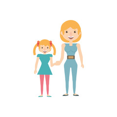 mother and her child image vector illustration eps 10