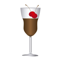 colorful realistic drink cocktail glass with cherries vector illustration
