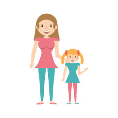 mother and her child image vector illustration eps 10