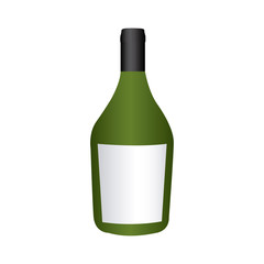 colorful realistic wide champagne bottle with label vector illustration