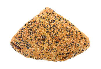 sesame bun bread on white background