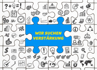 Wir suchen Verstärkung / Puzzle mit Symbole