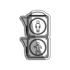 semaphore pedestrian light post vector icon illustration
