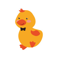cartoon duck animal infantile vector icon illustration