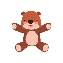 teddy bear cartoon infantile vector icon illustration