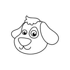 dog cartoon drawing head vector icon illustration