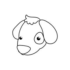 puppy cartoon drawing head vector icon illustration