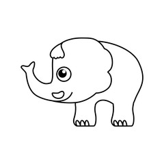 elephant cartoon drawing childish vector icon illustration