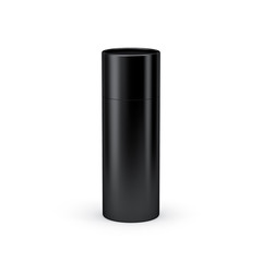 Black paper Tin Can Tube Packaging Mockup. 3d rendering