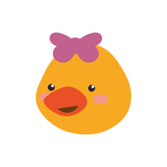 head little duckling cartoon vector icon illustration