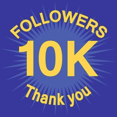 10K followers illustration with thank you