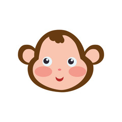 Fototapeta premium monkey cartoon drawing head vector icon illustration