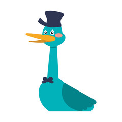 stork cartoon animal infantile vector icon illustration