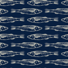Hand drawn fish pattern