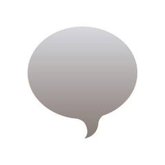 silhouette of oval speech in grayscale color vector illustration