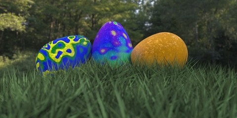 Easter egg on the grass.