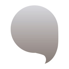 silhouette of circular speech in grayscale color vector illustration