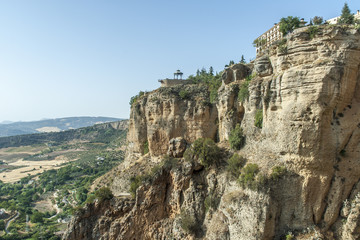 Fototapeta na wymiar scenery of the cliffs of the town of Round, Malaga, Spain.