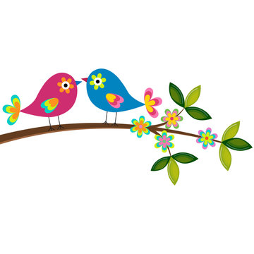 birds on a branch
